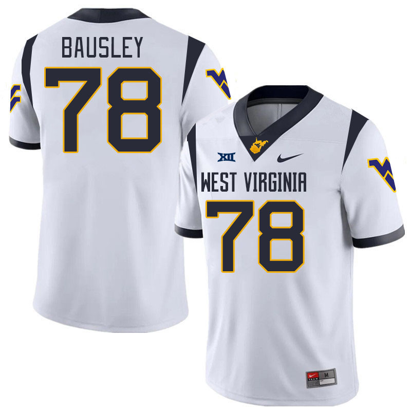 #78 Xavier Bausley West Virginia Mountaineers College 2024 New Uniforms Football Jerseys Stitched Sale-White